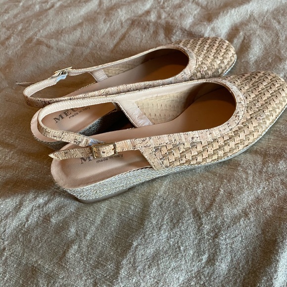 woven leather and cork sling back mules - Picture 4 of 8